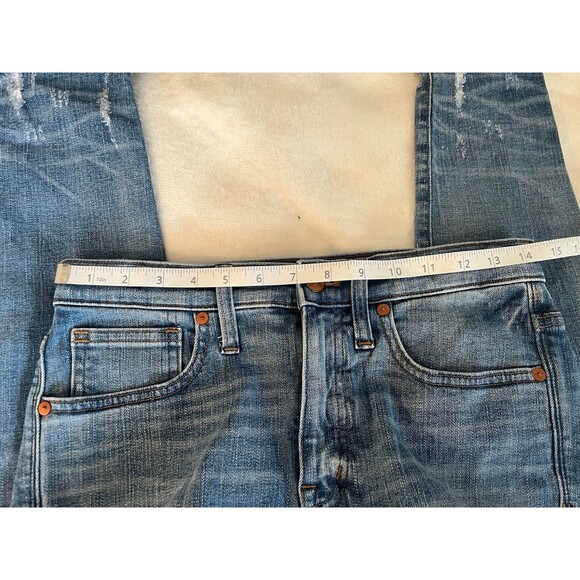 Madewell 27 9” High Rose skinny distressed with holes blue jeans - Picture 8 of 10